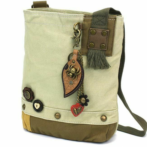 New Chala Patch Crossbody SPIDER Bag Canvas Messenger Sand Beige Halloween gift