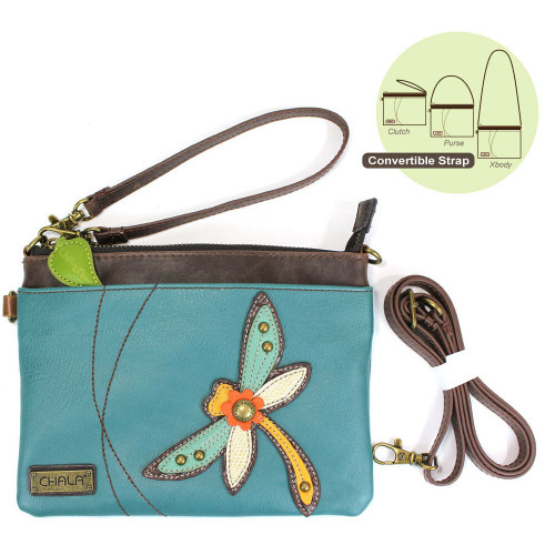 Neuf Chala Mini Bandoulière Libellule Sac Pleather S Convertible Turquoise Gift