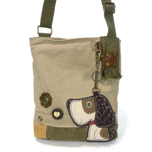 New Chala Handbag Patch Crossbody TOFFY DOG  Sand Light Brown Bag Canvas gift