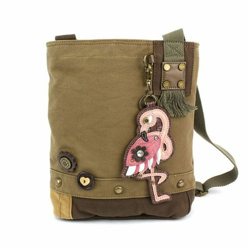 Neu Chala Patch Umhängetasche Flamingo Olivgrün Tasche & Münzbörse Geschenk