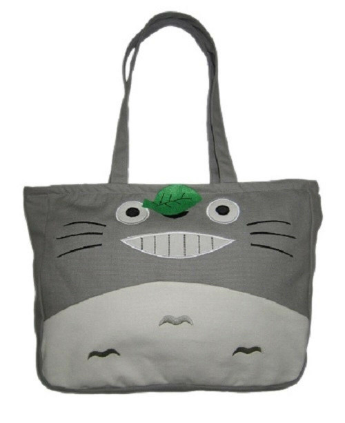 New My Neighbor TOTORO Shoulder Purse Tote Gray Grey Anime gift 60123 Canvas