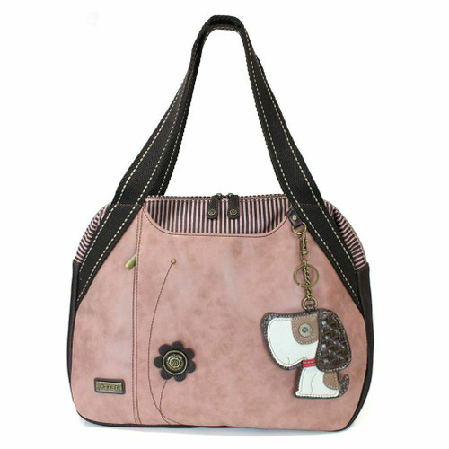 New Chala Bowling Tote Large Shoulder Bag Rose Pink Pleather TOFFY DOG Beagle