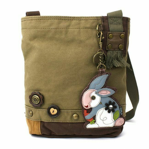 New Chala Handbag Patch Crossbody Messenger Olive Green Bag Canvas gift RABBIT