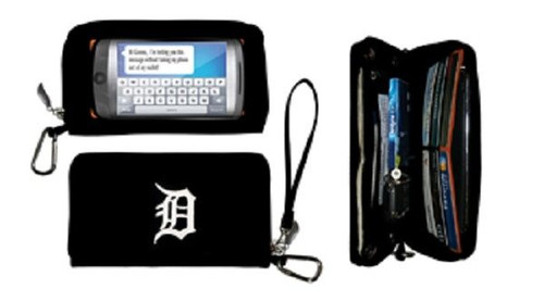 New Touch Screen  Smartphone Deluxe Wallet MLB Licensed DETROIT TIGERS Black