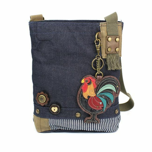 New Chala Handbag Patch Cross-body Denim Navy Blue Bag Cute gift Rooster