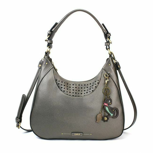  New Chala Sweet Tote Hobo Pewter Grey Gray Crossbody Shoulder Bag MINI CAT gift