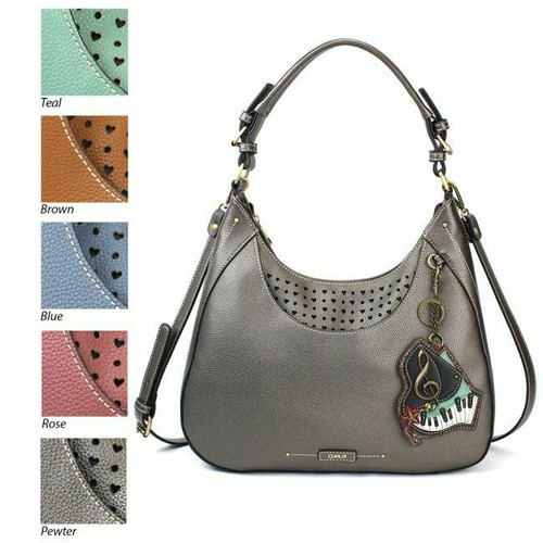  New Chala Sweet Tote Pewter Grey Gray Crossbody Shoulder Bag PIANO Music gift