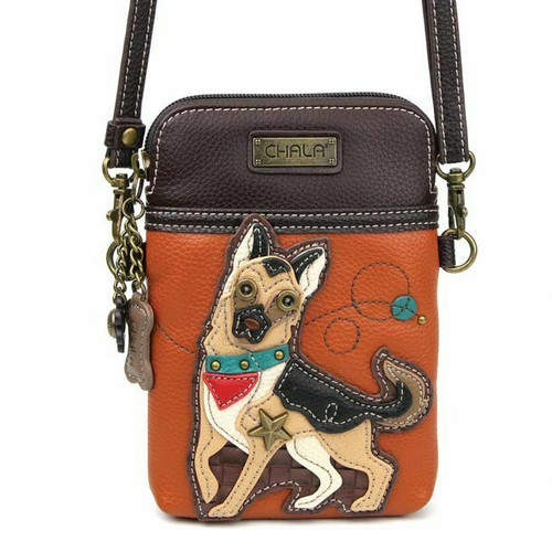 New Chala Cell Phone Purse Crossbody Convertible GERMAN SHEPHERD Orange Dog