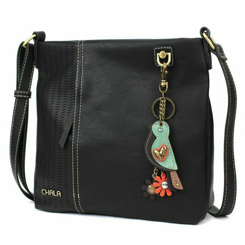 New Chala LASER CUT Crossbody Messenger Bag  Convertible MINI BIRD  Black gift