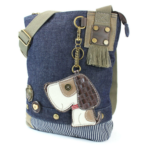 New Chala Handbag Patch Cross-body TOFFY DOG  Denim Navy Blue Bag Cute gift