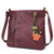 New Chala LASER CUT Crossbody Messenger Bag  Convertible Plum Purple FOX gift