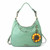 New Chala Sweet Hobo Teal Green gift Crossbody Shoulder Bag SUNFLOWER Coin Purse