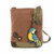 Chala Crossbody Bag BLUE PARROT Canvas gift Mauve Purple Violet w/ Coin Purse