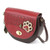 New Chala Handbag Half Moon Crossbody Organizer PAW PRINTS Burgundy Red gift