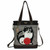 New Chala WORK TOTE Crossbody Pleather Bag FAT CAT Black Stripes Large Converts