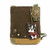 New Chala Patch Crossbody Bag Canvas School Travel Dark Brown Boston Terrier Dog