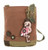 New Chala  Patch Crossbody Bag FLAMINGO Canvas gift Mauve Purple Violet Small