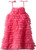 New Mud Pie HOT PINK CHIFFON RUFFLE DRESS Baby Girl Gift 12-18 mos gift