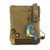 New Chala Handbag Patch Crossbody Messenger Olive Green Bag Canvas BLUE BIRD