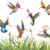 Vicki Sawyer 40 Paper Napkins MEADOW BUZZ Hummingbirds 5x5" folded Germany gift 