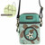 New Chala Cell Phone Purse Crossbody Pleather Converts TURTLE Teal Stripe Green