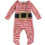 New Mud Pie One Pc GLITTER SANTA FOOTED Pajamas 9-12  Mos Red Christmas Holiday