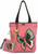 New Chala Everyday Big Tote Bag BUTTERFLY Zip Tote Bag & Wallet Combo Pink gift