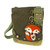 New Chala Handbag Patch Crossbody FOX  DARK BROWN Bag Canvas gift Messenger  Fun