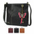 New Chala LASER CUT Crossbody Messenger Bag  Convertible Pink BUTTERFLY Black