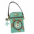 New Chala Cell Phone Purse Crossbody Pleather Convertible TURTLE Teal Green gift