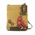 New Chala Messenger Patch Crossbody Brown Bag Canvas Coin Purse CARDINAL Bird