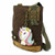 NEW Chala Messenger Crossbody Bag Canvas Dark Brown Gift UNICORN  Coin Purse