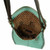 New Chala Charming Crossbody Bag Pleather Metal Convertible Teal Green BIRD