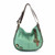 New Chala Hobo Crossbody Large Bag Metal PAW Pleather TEAL GREEN Convertible