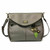 New Chala Charming Crossbody Bag Pleather Convertible BIRD Pewter Grey gift