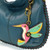 New Chala Hobo Crossbody Large Bag HUMMINGBIRD Pleather NAVY BLUE Convertible