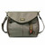 New Chala Charming Crossbody Bag Pleather Convertible FEATHER Pewter Grey Gray