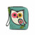 New Chala ZIP AROUND WALLET Credit Card Faux Leather OWL Teal Green gift