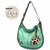 Chala CONVERTIBLE Hobo Large Bag IVORY PAW Peather Teal Green w/ Coin Purse