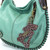 New Chala CONVERTIBLE Hobo Large Tote Bag Teal WIENER DOG Pleather gift Green