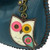 New Chala CONVERTIBLE Hobo Large Bag OWL II Vegan Leather Navy Blue Coin Purse