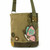 New Chala Patch Crossbody BUTTERFLY Bag Canvas School Travel Olive Green Gift