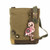 New Chala Patch Crossbody FLAMINGO Olive Green Bag & Coin Purse Messenger gift