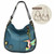 Nuovo Chala Hobo Tracolla Borsa Grande Hummingbird Ecopelle Blu Navy Convertible