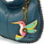 Nuovo Chala Hobo Tracolla Borsa Grande Hummingbird Ecopelle Blu Navy Convertible