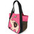 New Chala Handbag Carryall Zip Tote PINK ELEPHANT  Black Stripe Large Bag Canvas