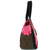 New Chala Handbag Carryall Zip Tote PINK ELEPHANT  Black Stripe Large Bag Canvas