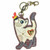 Chala Handtasche Patch Umhängetasche Slim Katze Sand Braun Tasche Leinen W/Coin