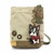 New Chala Patch Crossbody Bag Canvas gift Messenger Sand Beige Boston Terrier