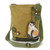 New Chala Handbag Patch Crossbody LAZZY CAT Bag Canvas gift School Travel Brown